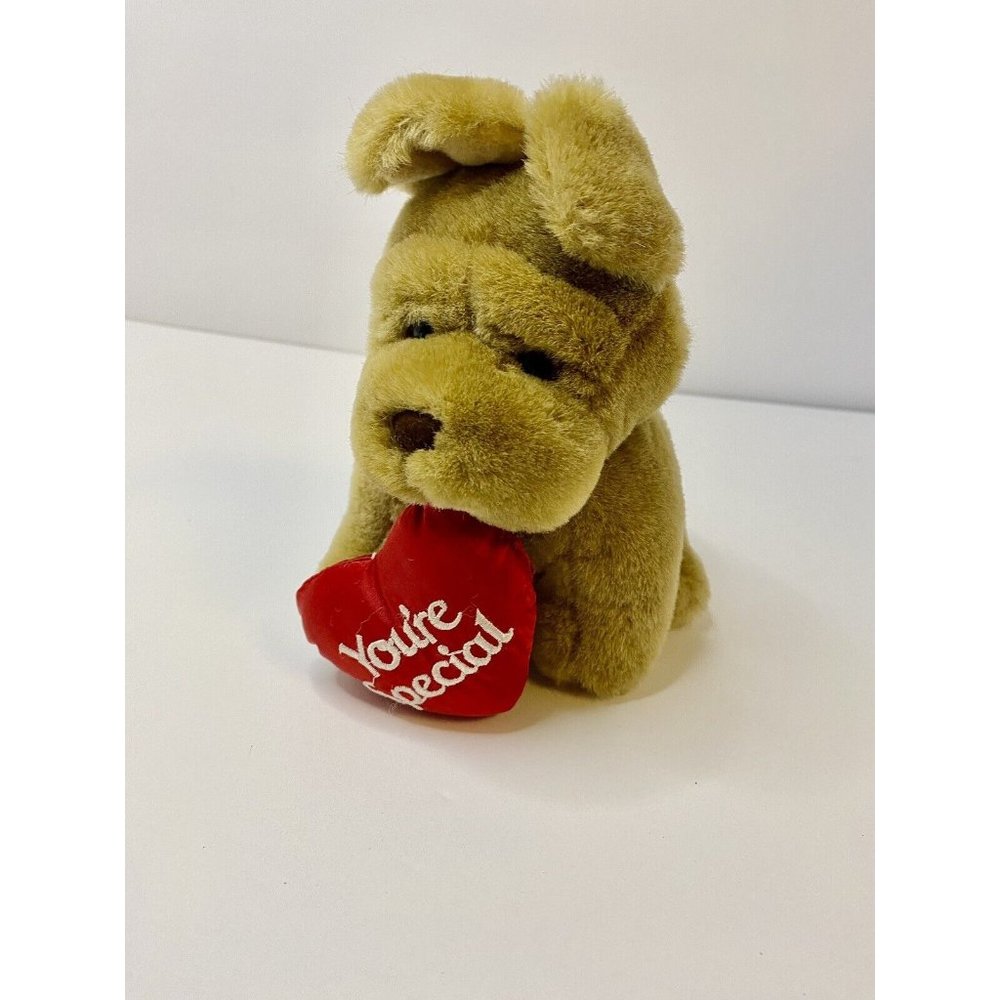 Pucker Pup CALTOY Shar Pei Bulldog Plush 7”Dog You’re‎ Special Heart Valentines